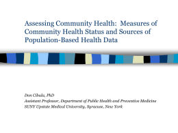 Assessing Community Health (PowerPoint)