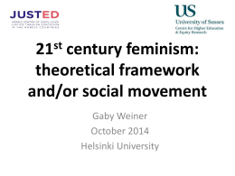 Feminism as a social movement and theoretical