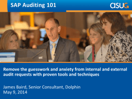 SAP Auditing 101 _ Removing the Guesswork and Anxiety