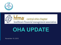OHA Update - Central Ohio HFMA Chapter