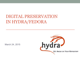 Digital Preservation in Hydra/Fedora (PPT)