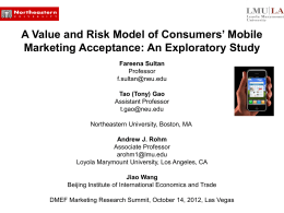 A Value and Risk Model of Consumers` Mobile