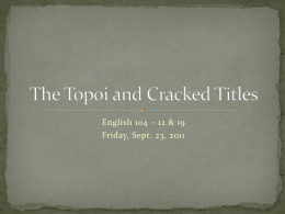 The Topoi and Cracked Titles