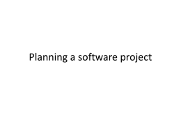 Planning a software project