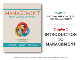 Management 1e - Cengage Learning