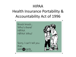 HIPAA scenarios - Hanover Community School Corporation
