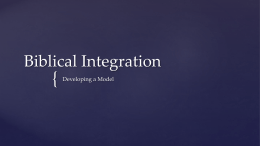 Biblical Integration - Cedarville University