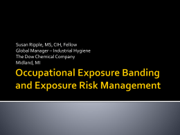 Occupational Exposure Banding and Exposure Risk Management