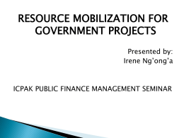 resource mobilization and financial management