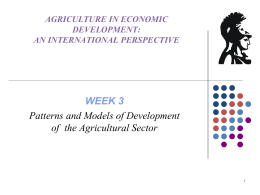 Patterns of agricultural development