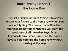 Touch Typing Lesson 1: The Home Row