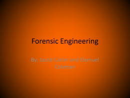 Forensic Engineering - ecrimescenechemistrymiller