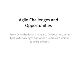 The Agile World: Obstacles and Challenges