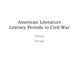 American Lit Literary Periods Research