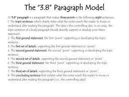 The *3.8* Paragraph Model