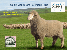 DOHNE WORKSHOPS - AUSTRALIA 2016 CAMERON McMASTER
