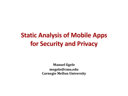 Malware Analysis on Mobile and Commodity Computing Platforms