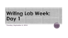 Writing Lab Week