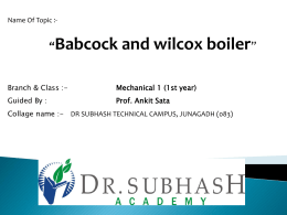 Construction of Babcock and Wilcox Boiler - GTU E