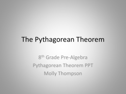 The Pythagorean Theorem - Technologyportfoliokhopkins