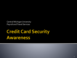 Credit Card Security - Central Michigan University