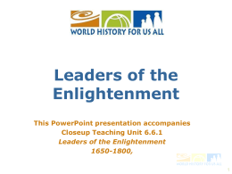 roots of enlightenment - World History for Us All