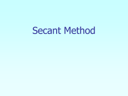 Secant Method Nonlinear Equations
