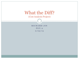 What the Diff? (Cost Analysis Project)