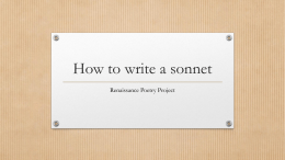 How to write a sonnet
