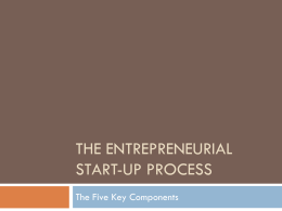 The Entrepreneurial start