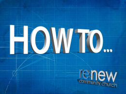 Notes - Renew Community Church