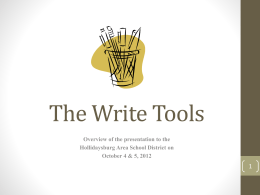 The Write Tools - Hollidaysburg Area School District