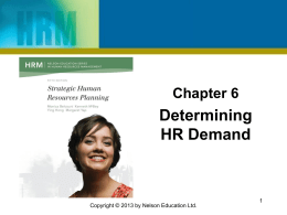 Chapter 8 - Strategic Human Resource Planning Winter 15