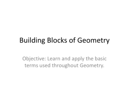 1.1 Building Blocks of Geometry