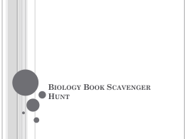 Biology Book Scavenger Hunt - Mrs. Newquist`s Biology News