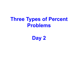 Three Types of Percent Problems ppt 2015