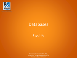 Databases: PsycInfo