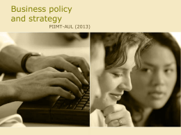 Business policy and strategy