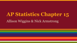 AP Statistics Chapter 15