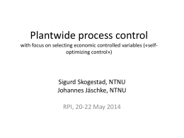Practical plantwide process control