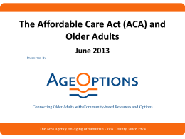 Health Care Reform and Older Adults November 2012