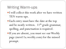 Writing Warm-ups