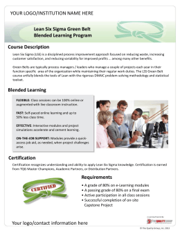 Lean Six Sigma Green Belt Blended Learning Program Course