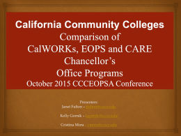 CW-EOPS/CARE Comparison