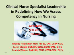 Competency Assessment in Nursing: A New Paradigm