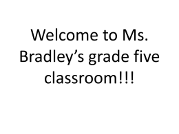 Welcome to grade five!!!
