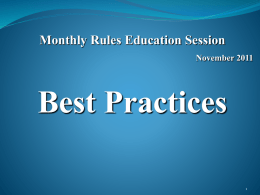 November 2011 - Best Practices