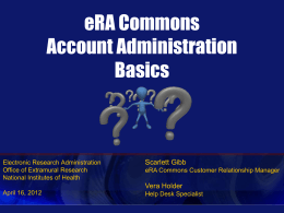Commons Account Administration Basics