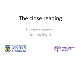 ATAR Literature powerpoint slides - The close reading