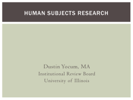 Human Subjects Research - University of Illinois Urbana